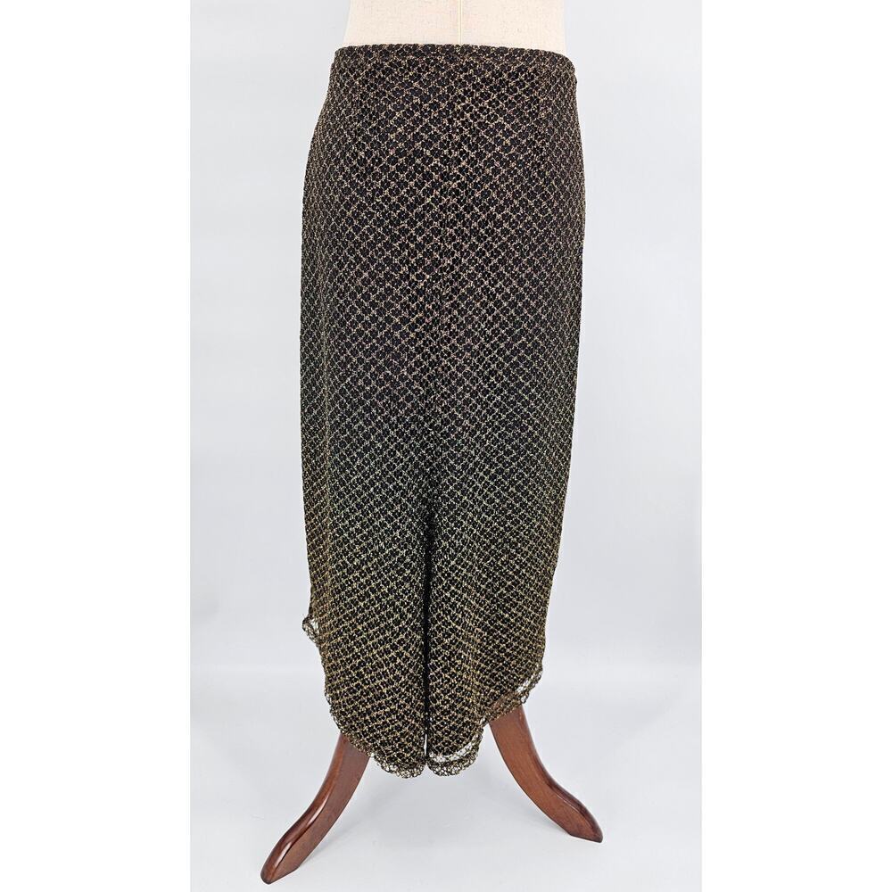 Vtg 90s/Y2K Express Women's L Black & Gold Low Rise Skirt NWT NOS